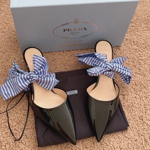 Prada patent Mules with Bow, size 38.5